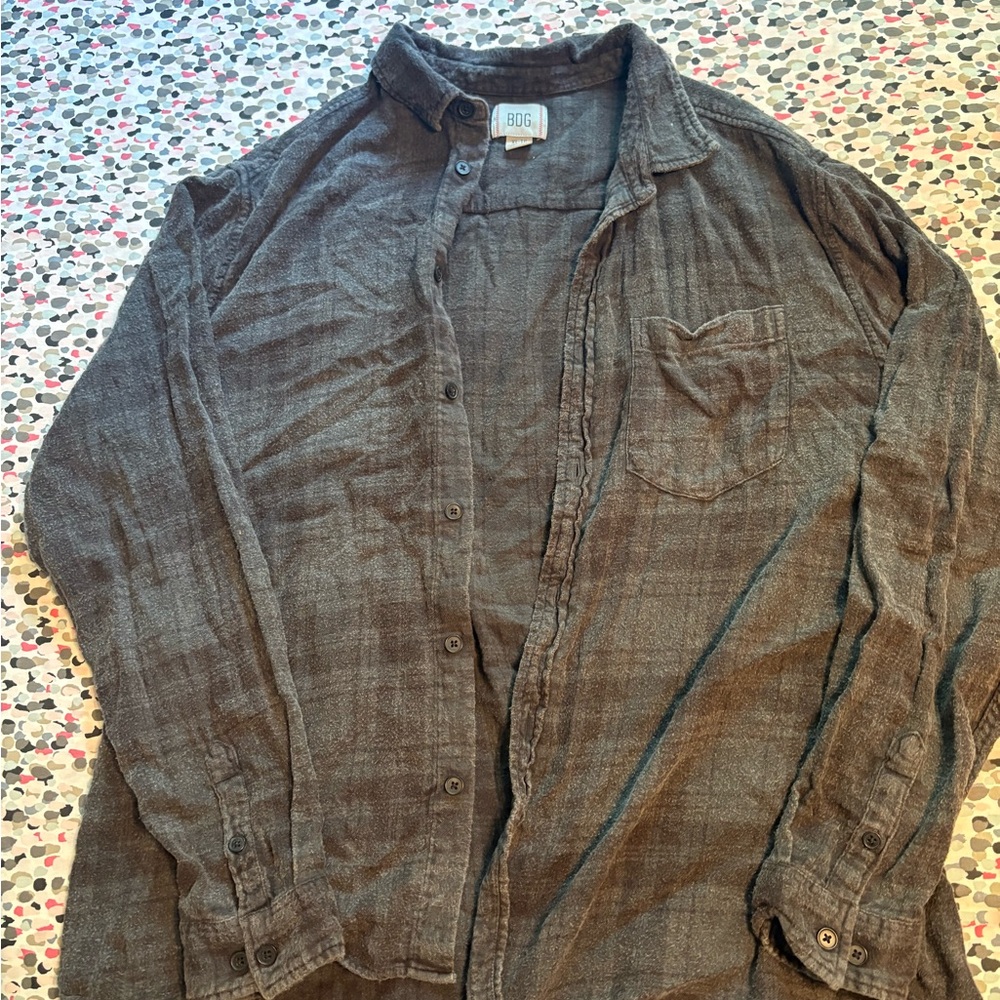 BDG Charcoal Button-Up Shirt